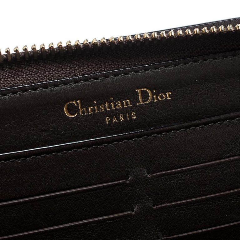 Dior Cream Leather Zip Around Wallet at 1stDibs