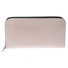Dior Cream Leather Zip Around Wallet