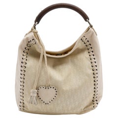 Dior Cream Oblique Canvas and Leather Ethnic Hobo