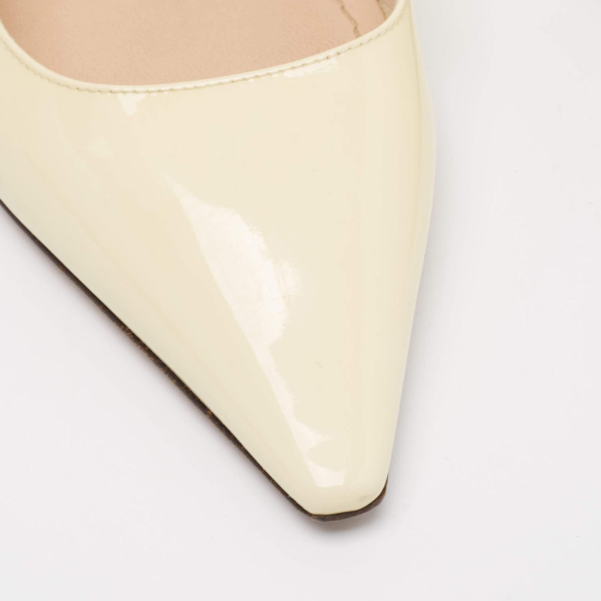 Dior Cream Patent J'Adior Slingback Pumps Size 37 2