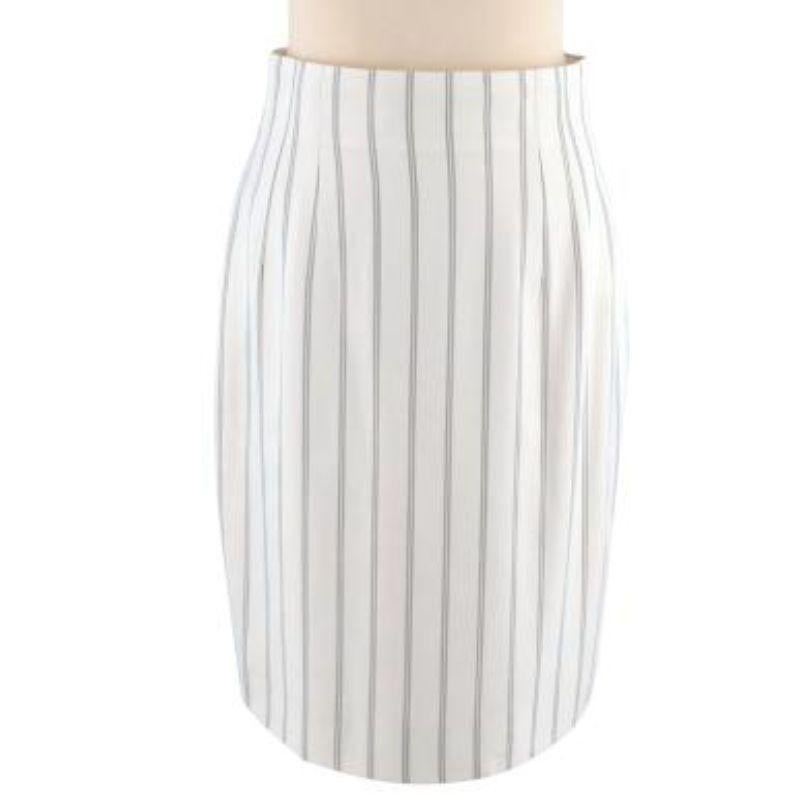 Women's Dior Cream Striped Single Breasted Skirt Suit For Sale