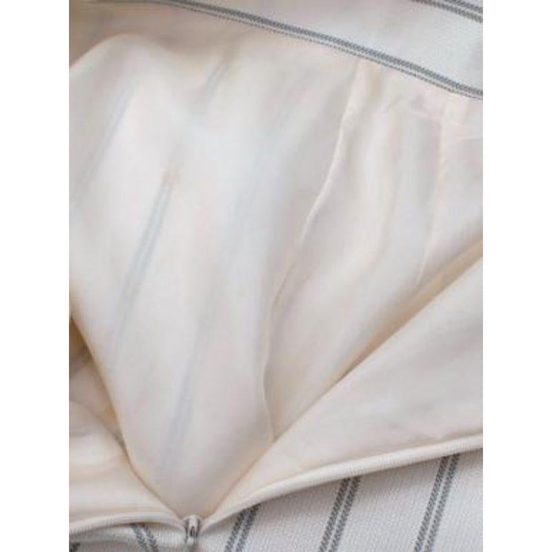 Dior Cream Striped Single Breasted Skirt Suit For Sale 3