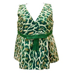 Dior Cruise 2008 by John Galliano cheetah print green silk top