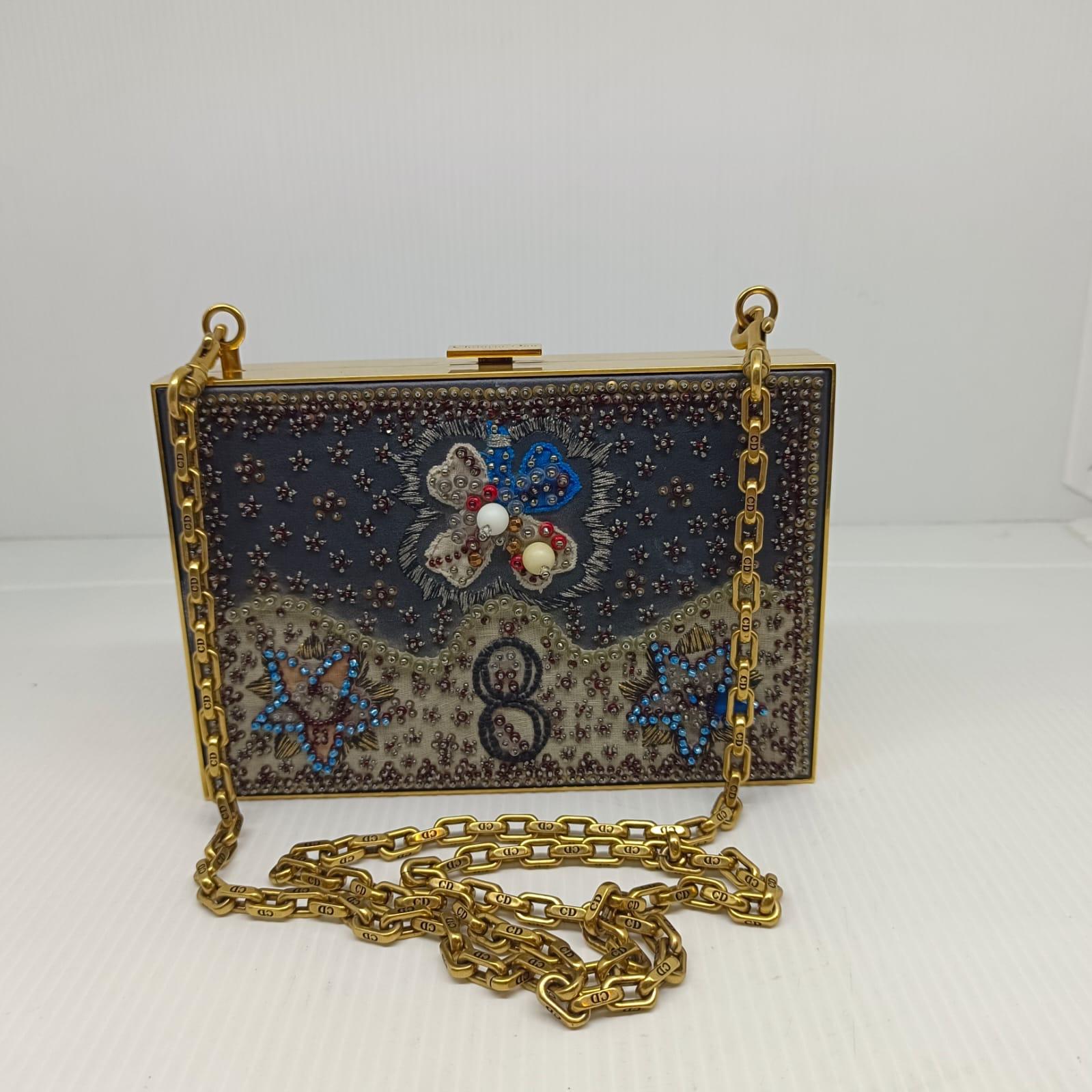 Dior Cruise 2018 Beaded Frame Chain Clutch 9