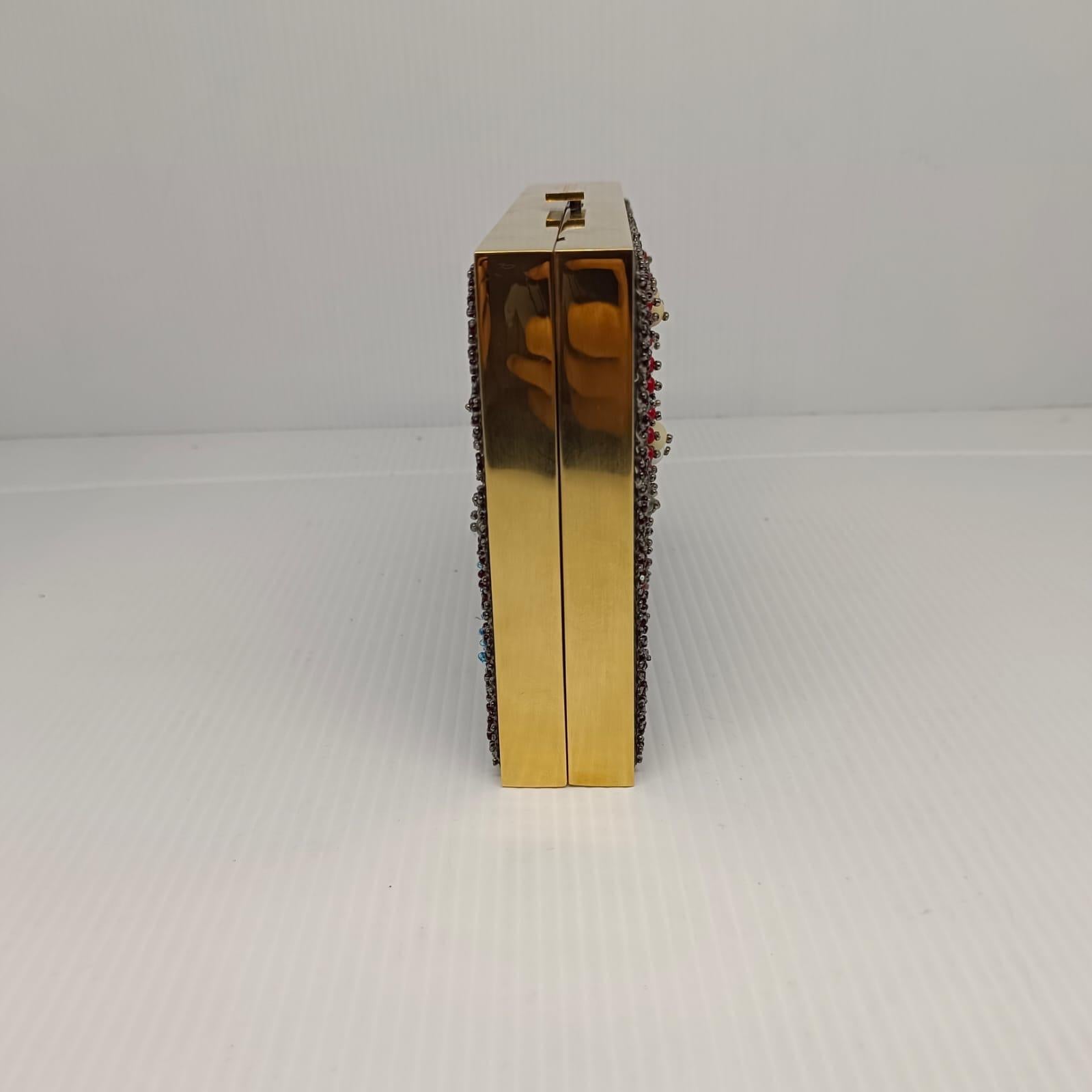 Black Dior Cruise 2018 Beaded Frame Chain Clutch