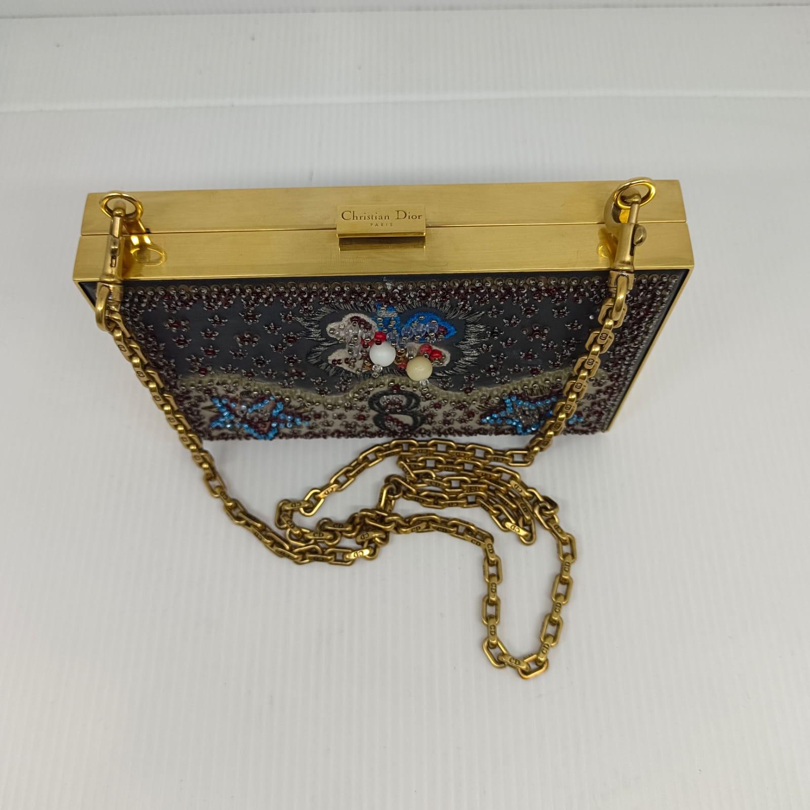 Dior Cruise 2018 Beaded Frame Chain Clutch 3
