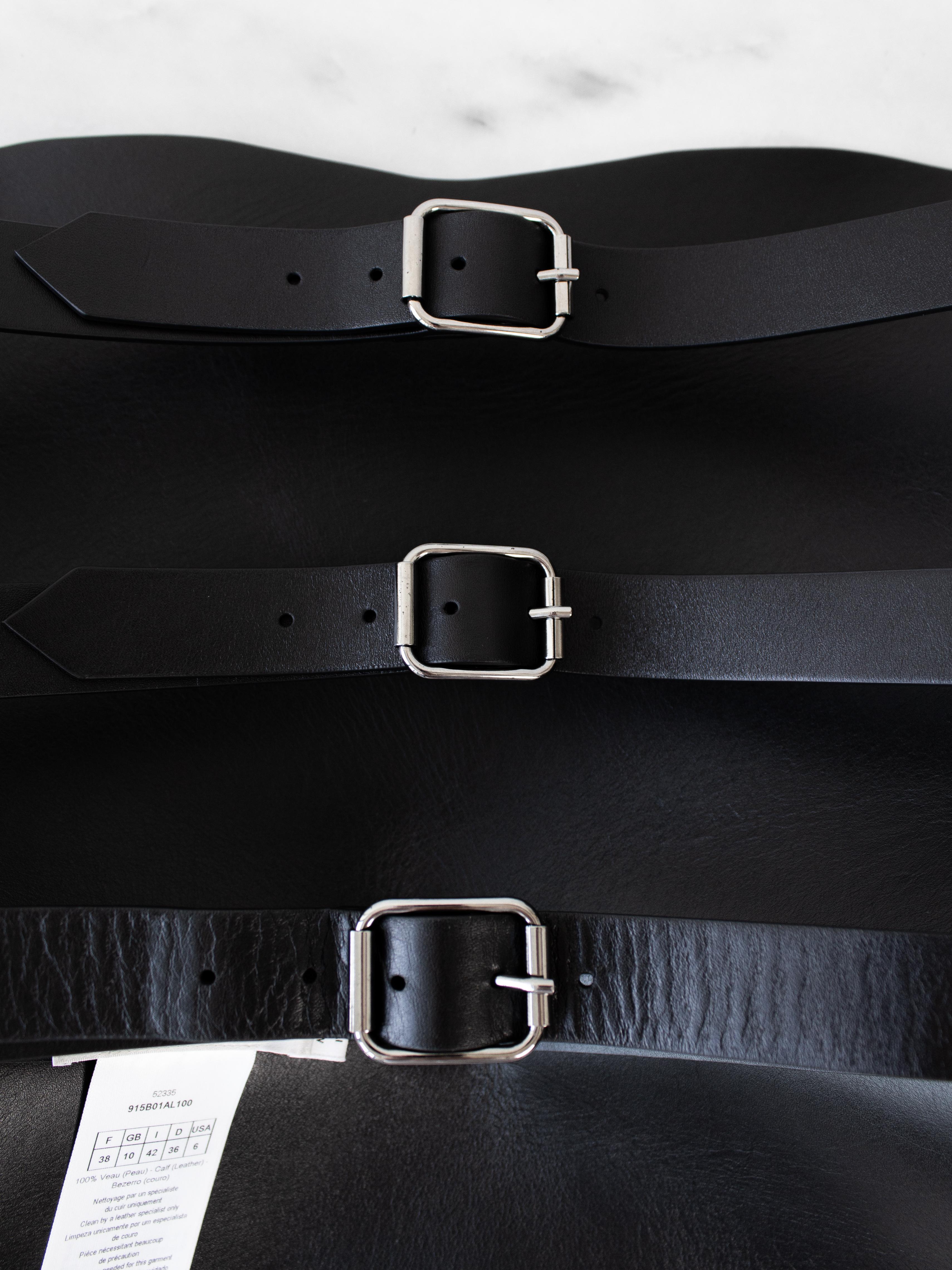 Dior Cruise 2019 Black Calfskin Leather Buckle Bustier Corset Top 7