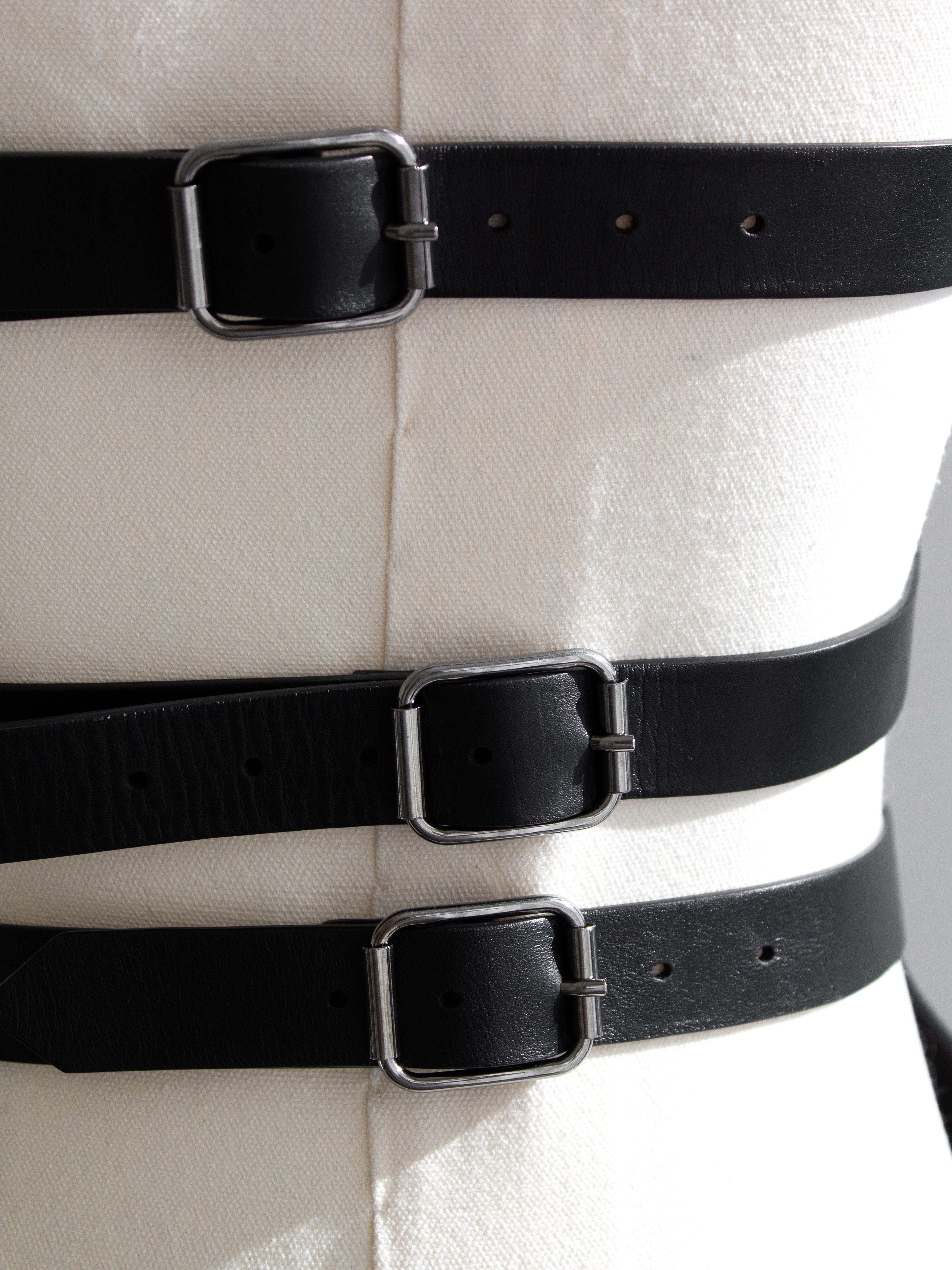 Dior Cruise 2019 Black Calfskin Leather Buckle Bustier Corset Top 7