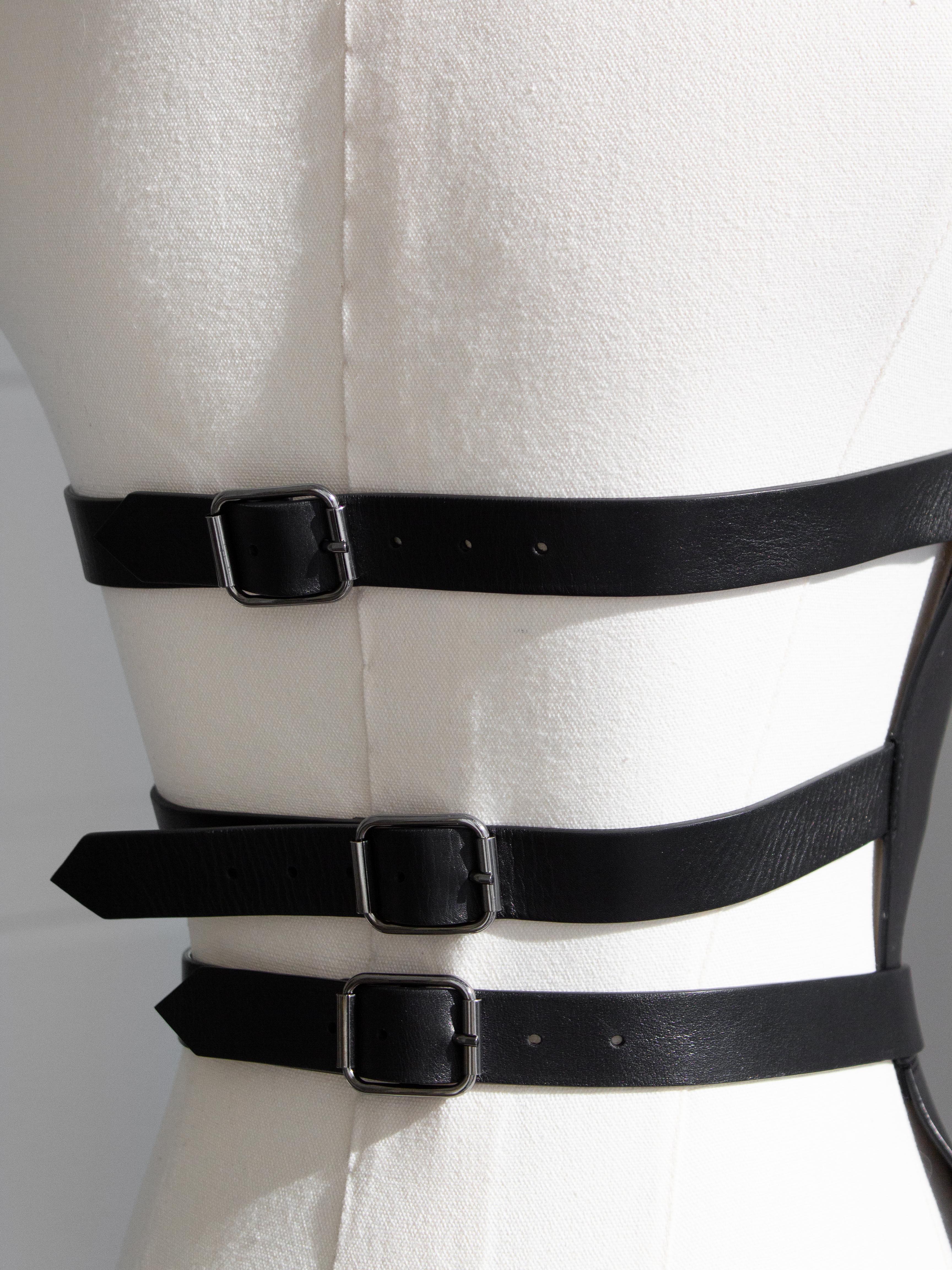 Dior Cruise 2019 Black Calfskin Leather Buckle Bustier Corset Top 8