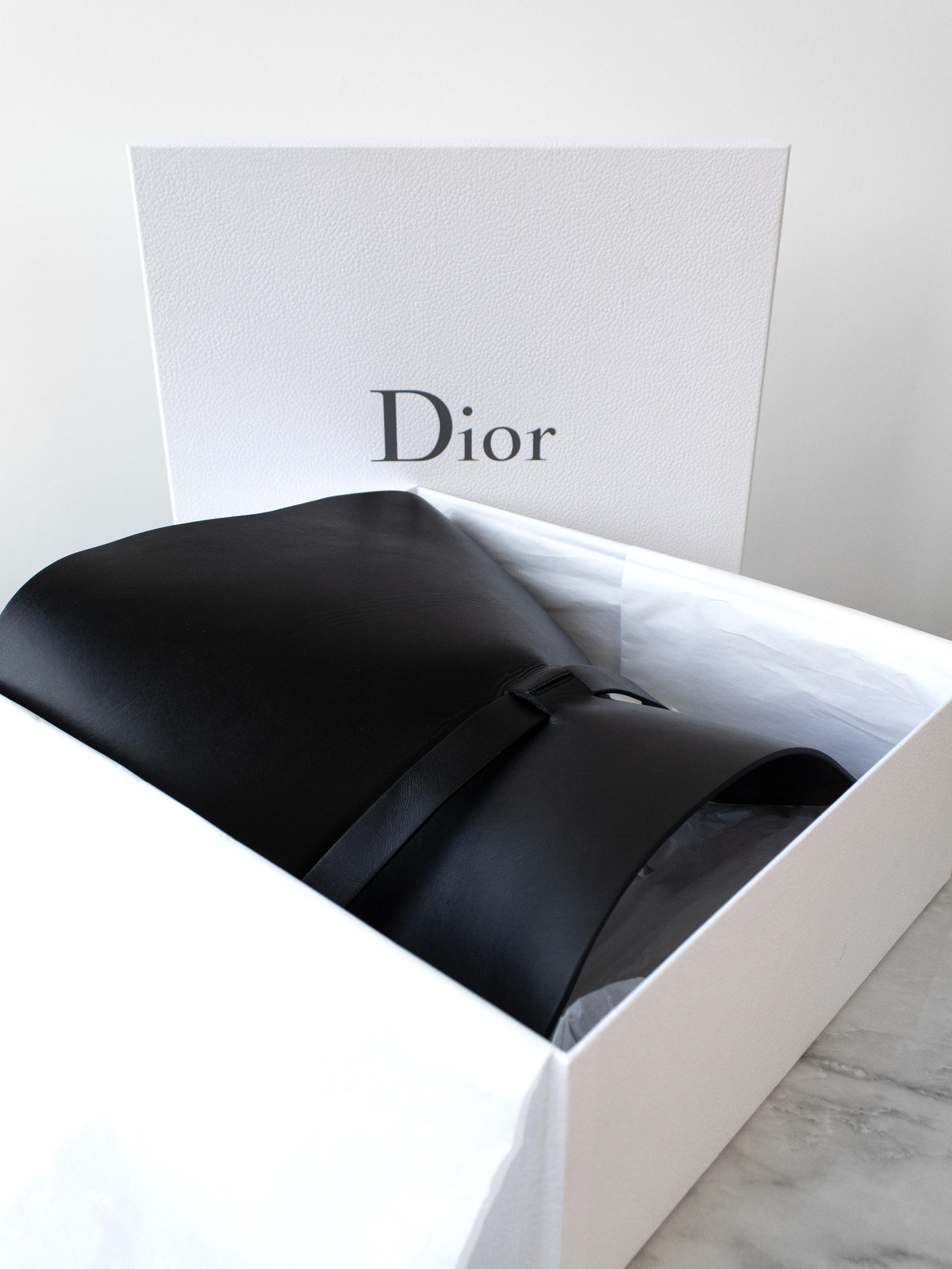 Dior Cruise 2019 Black Calfskin Leather Buckle Bustier Corset Top 9
