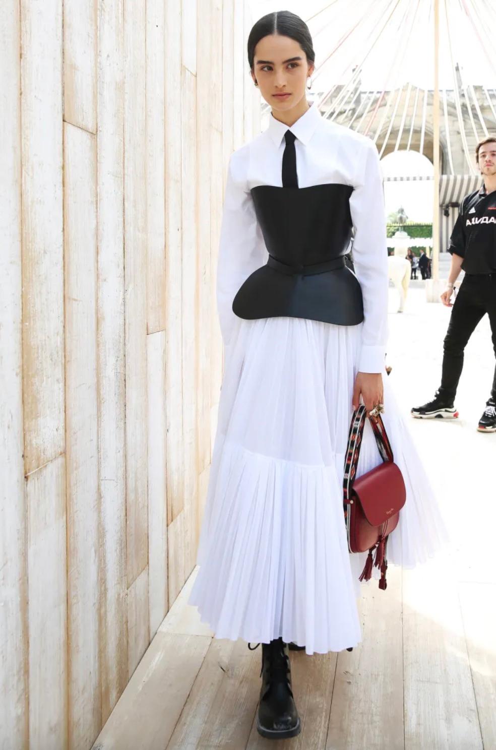 Dior Cruise 2019 Black Calfskin Leather Buckle Bustier Corset Top 12