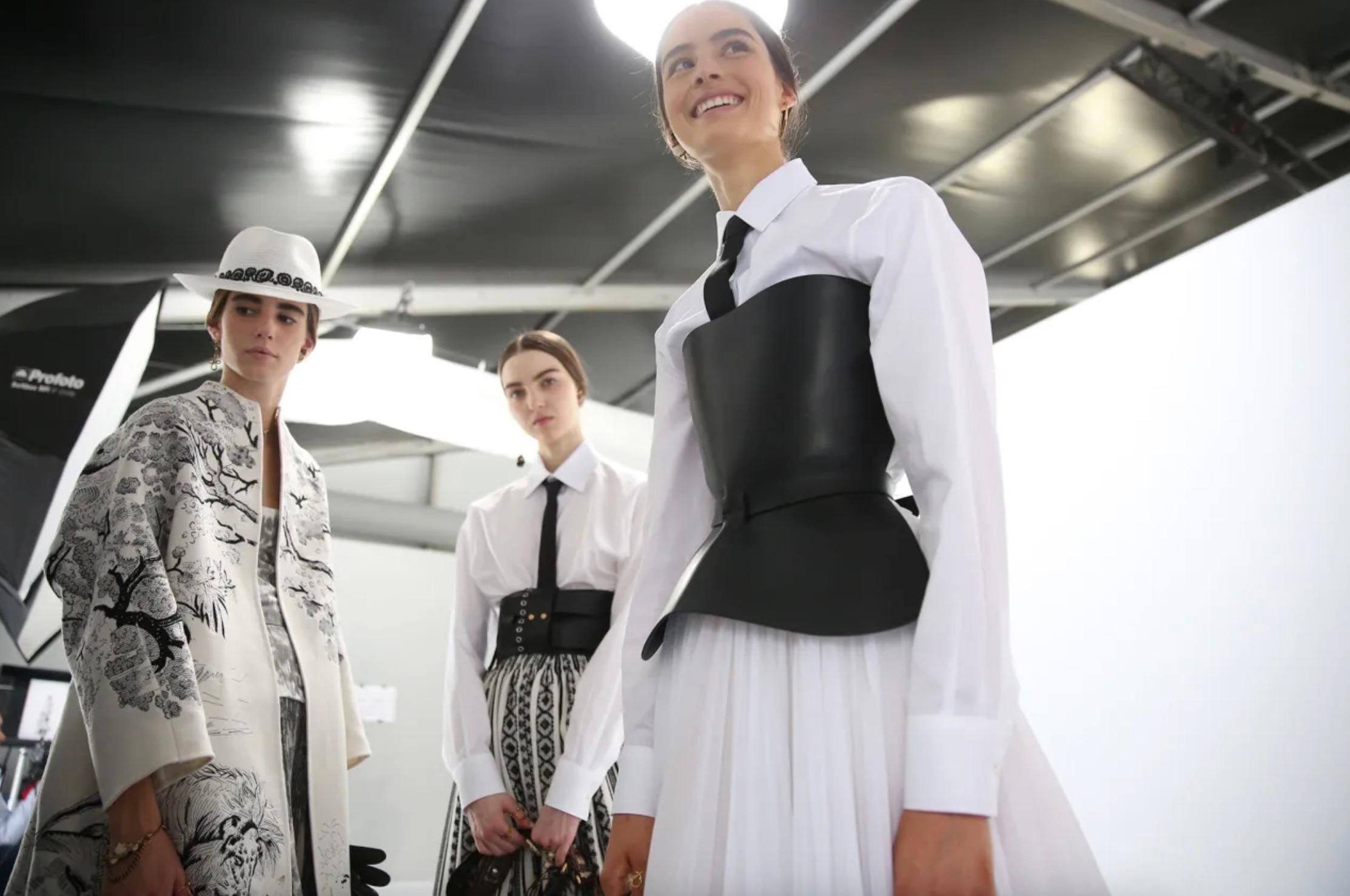 Dior Cruise 2019 Black Calfskin Leather Buckle Bustier Corset Top 14