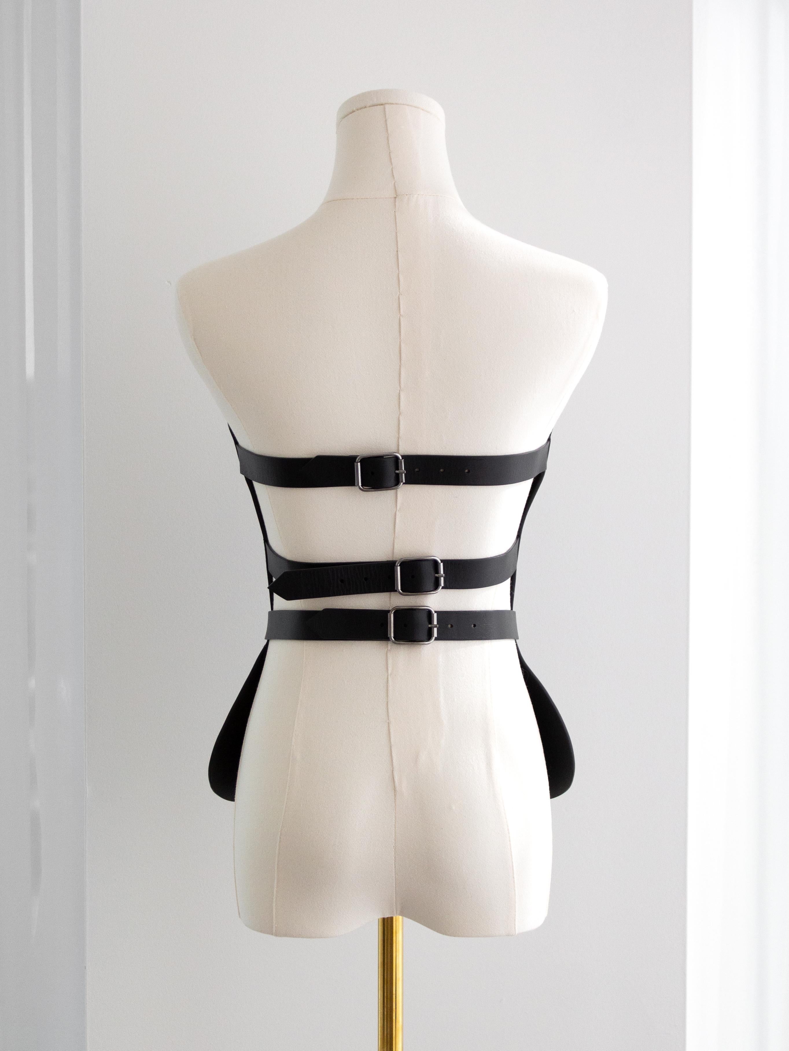 Dior Cruise 2019 Black Calfskin Leather Buckle Bustier Corset Top 2