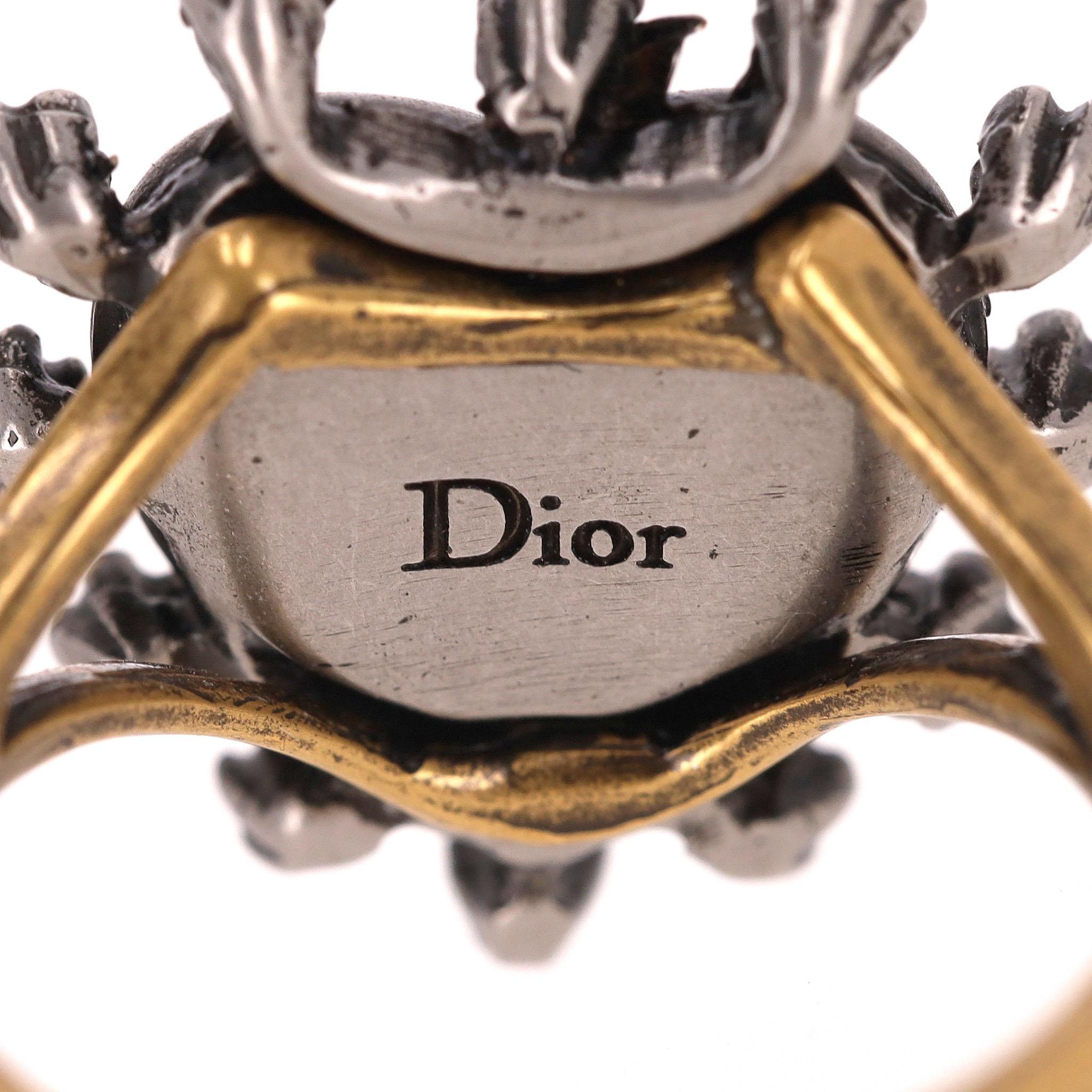 Dior Crystal Heart-Shaped Bee Ring For Sale 1