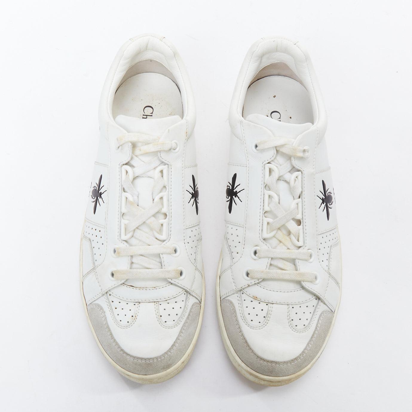 DIOR D Bee cuero blanco CD logo gris ante ribete zapatillas EU36.5 Gris