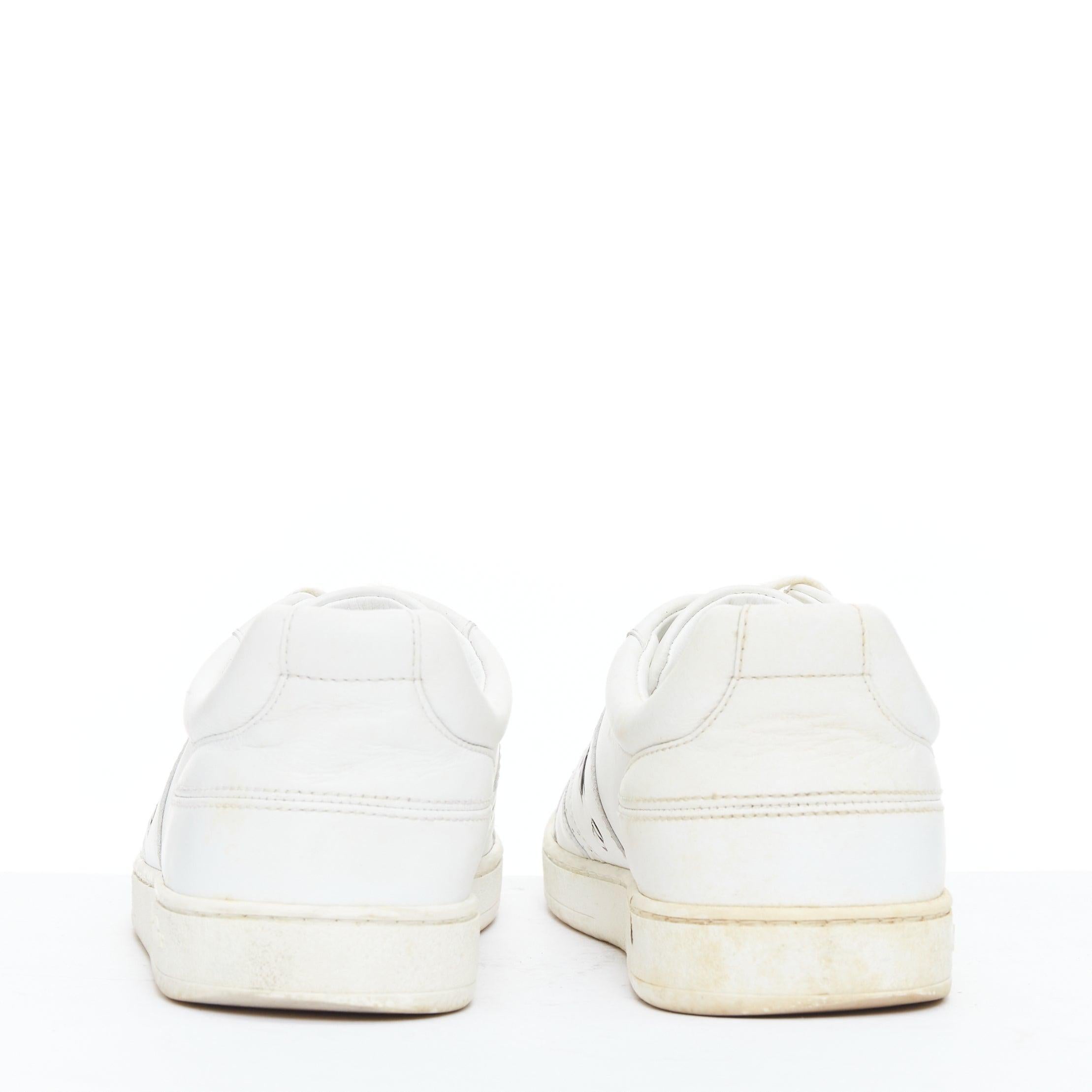 De las mujeres DIOR D Bee cuero blanco CD logo gris ante ribete zapatillas EU36.5