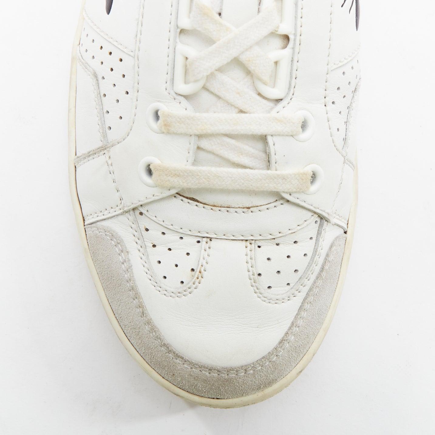 DIOR D Bee cuero blanco CD logo gris ante ribete zapatillas EU36.5 1