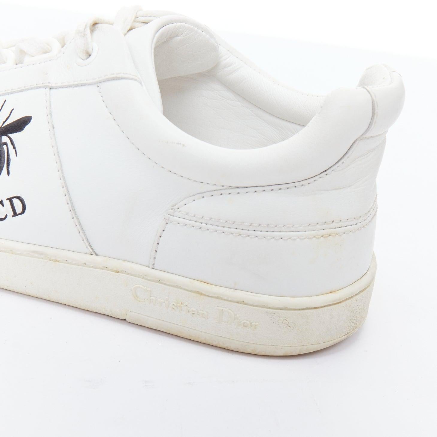 DIOR D Bee cuero blanco CD logo gris ante ribete zapatillas EU36.5 3