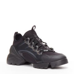 DIOR D-connect black logo technical fabric lace up chunky sneaker EU35