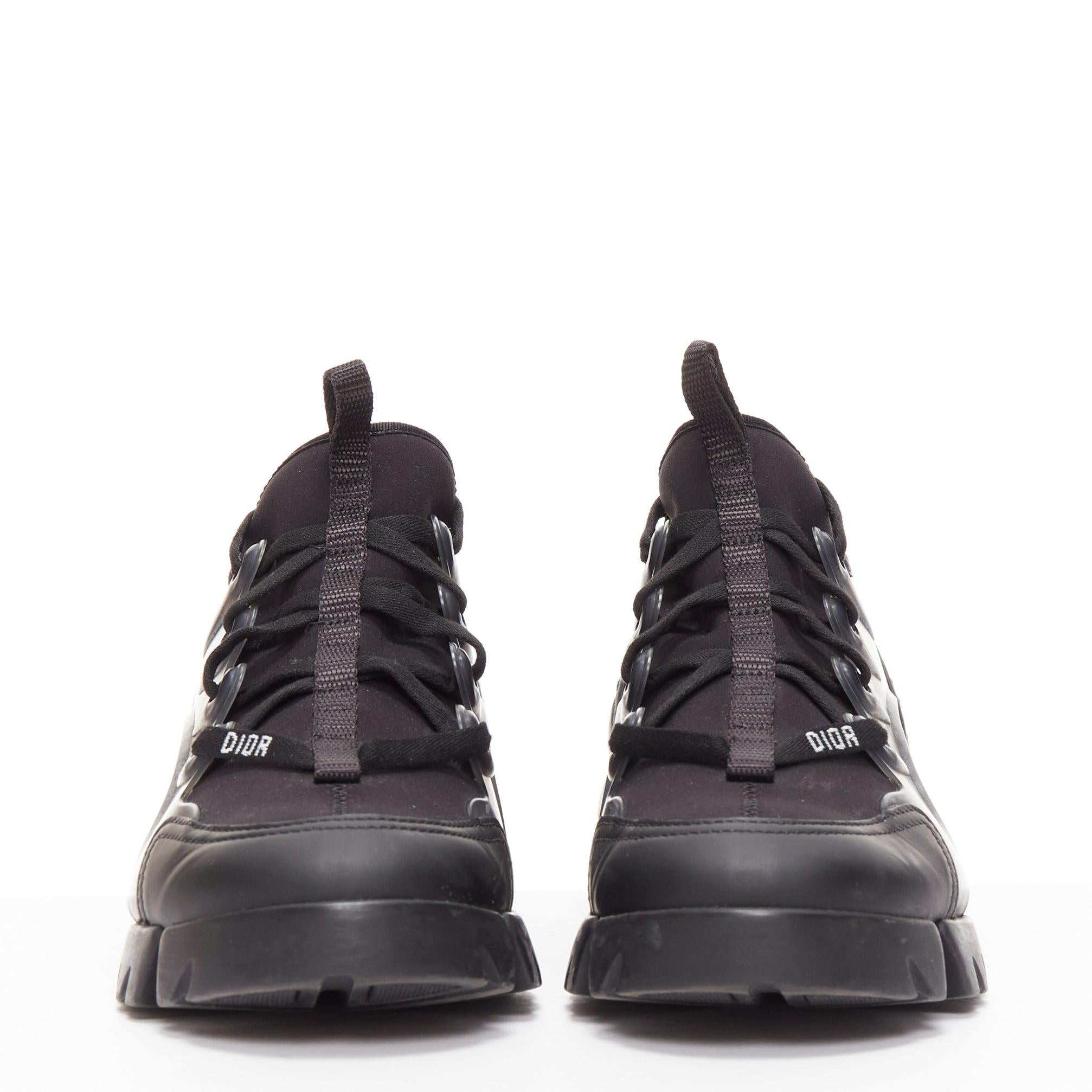 DIOR D-connect black logo technical fabric lace up chunky sneaker EU35 In Fair Condition For Sale In Hong Kong, NT