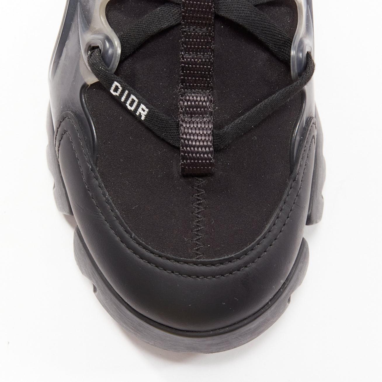 DIOR D-connect black logo technical fabric lace up chunky sneaker EU35 For Sale 2