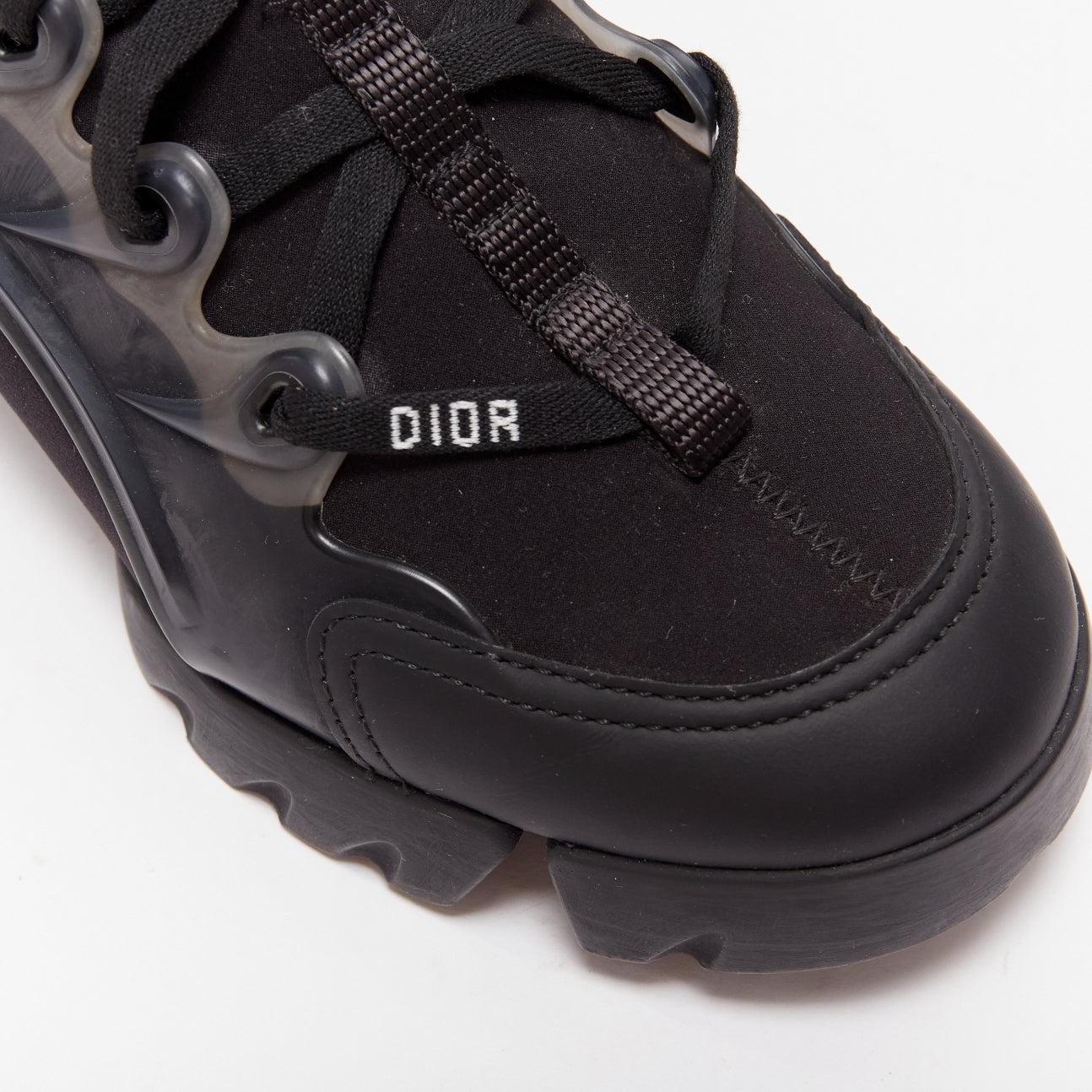 DIOR D-connect black logo technical fabric lace up chunky sneaker EU35 For Sale 3