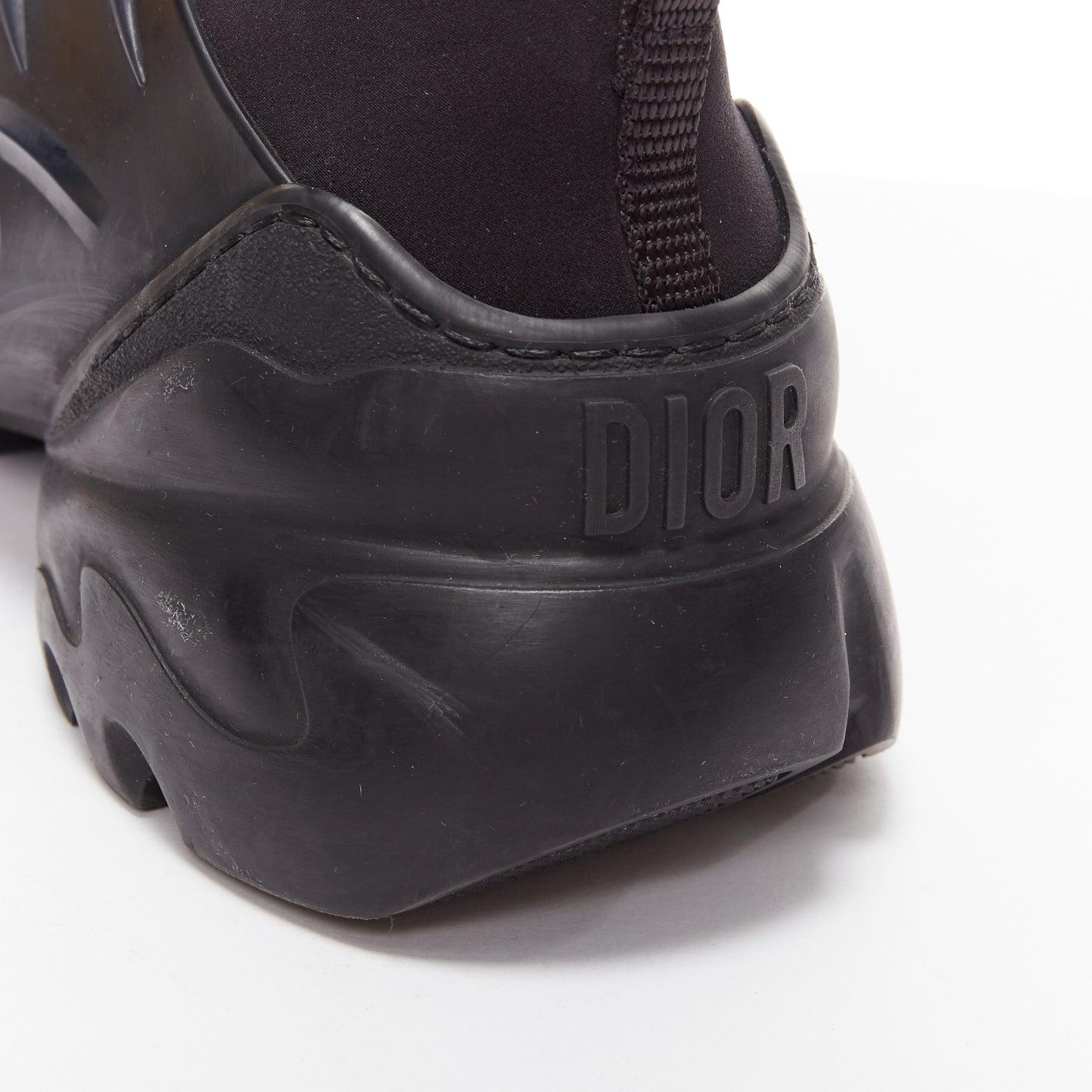 DIOR D-connect black logo technical fabric lace up chunky sneaker EU35 For Sale 4