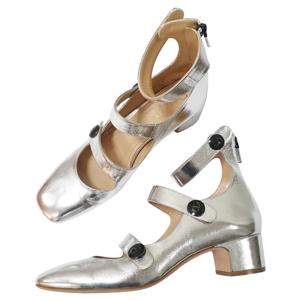 Escarpins en cuir laminé D-Doll de Dior - Taille 40