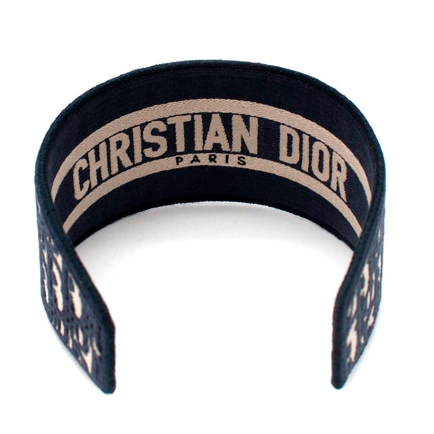 Black Dior D-Oblique Jacquard Monogram Headband For Sale