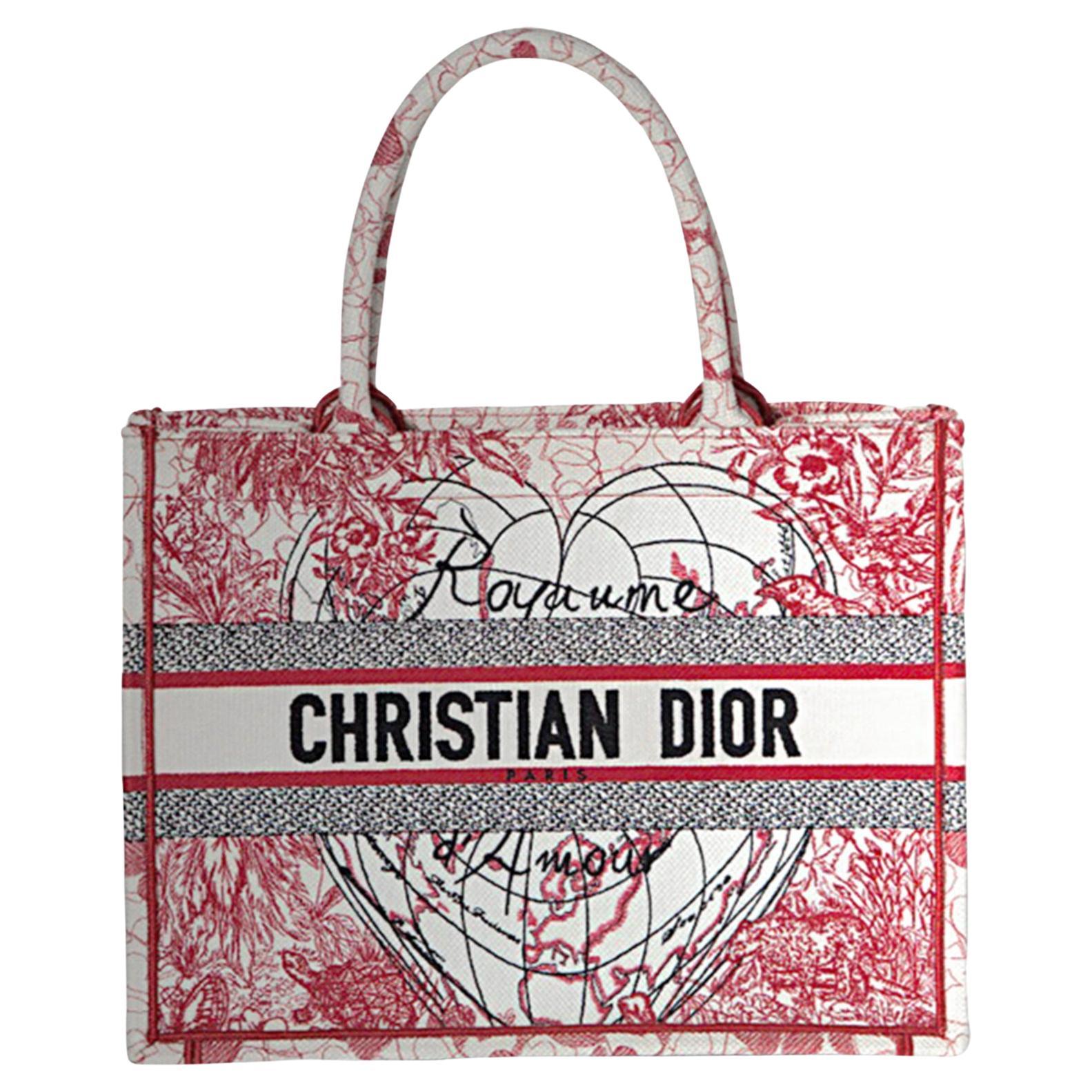 Dior D-Royaume d’Amour Canvas Book Bag For Sale