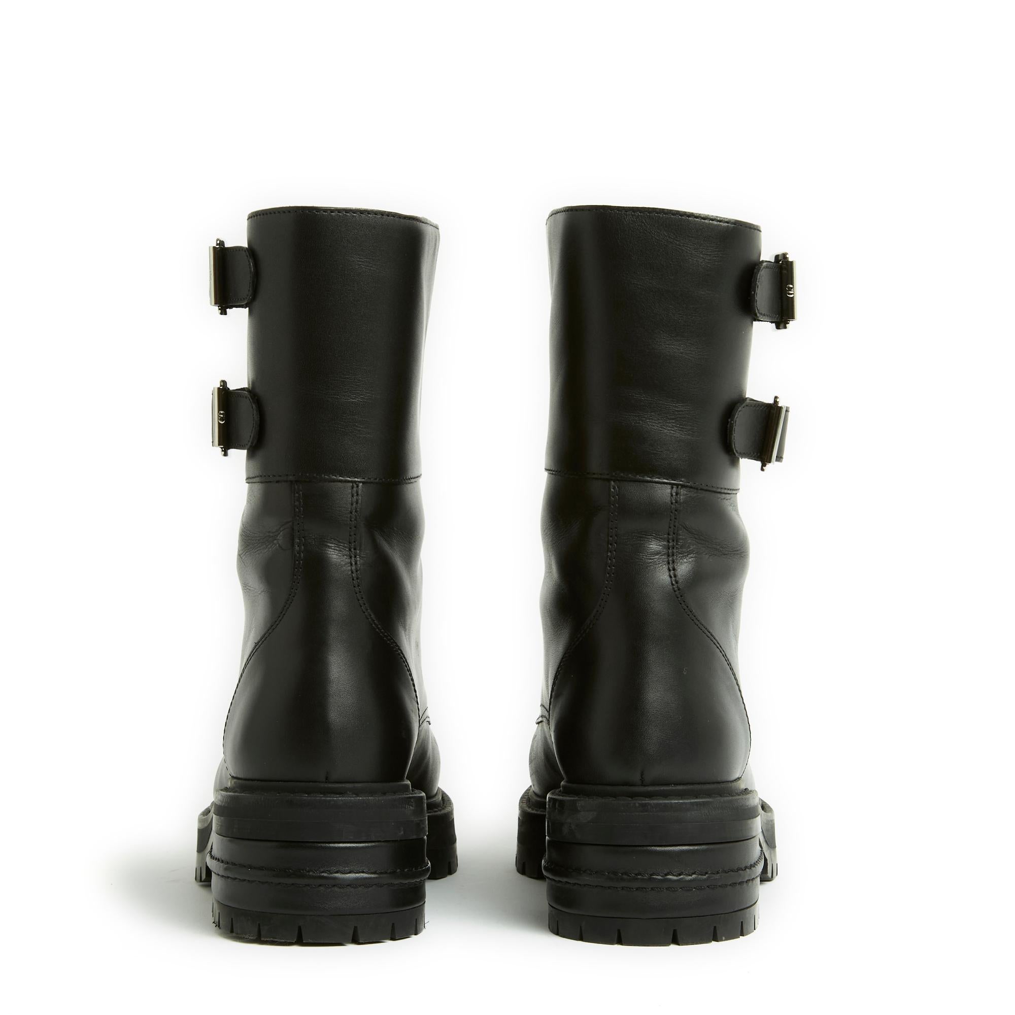 Women's or Men's Dior D-Trap EU37.5 Black Leather boots For Sale