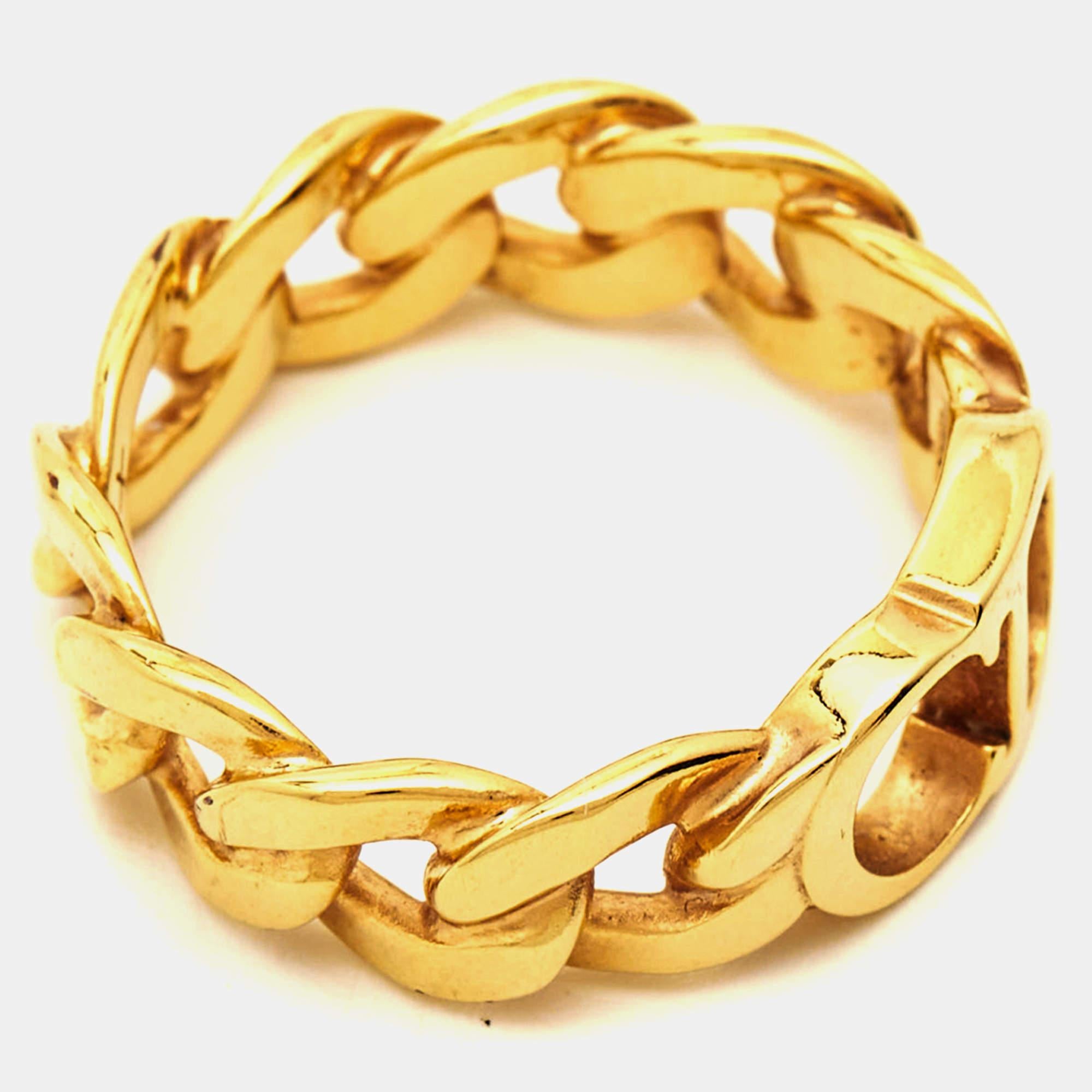 Contemporary Dior Danseuse Étoile Gold Tone Ring Size 57