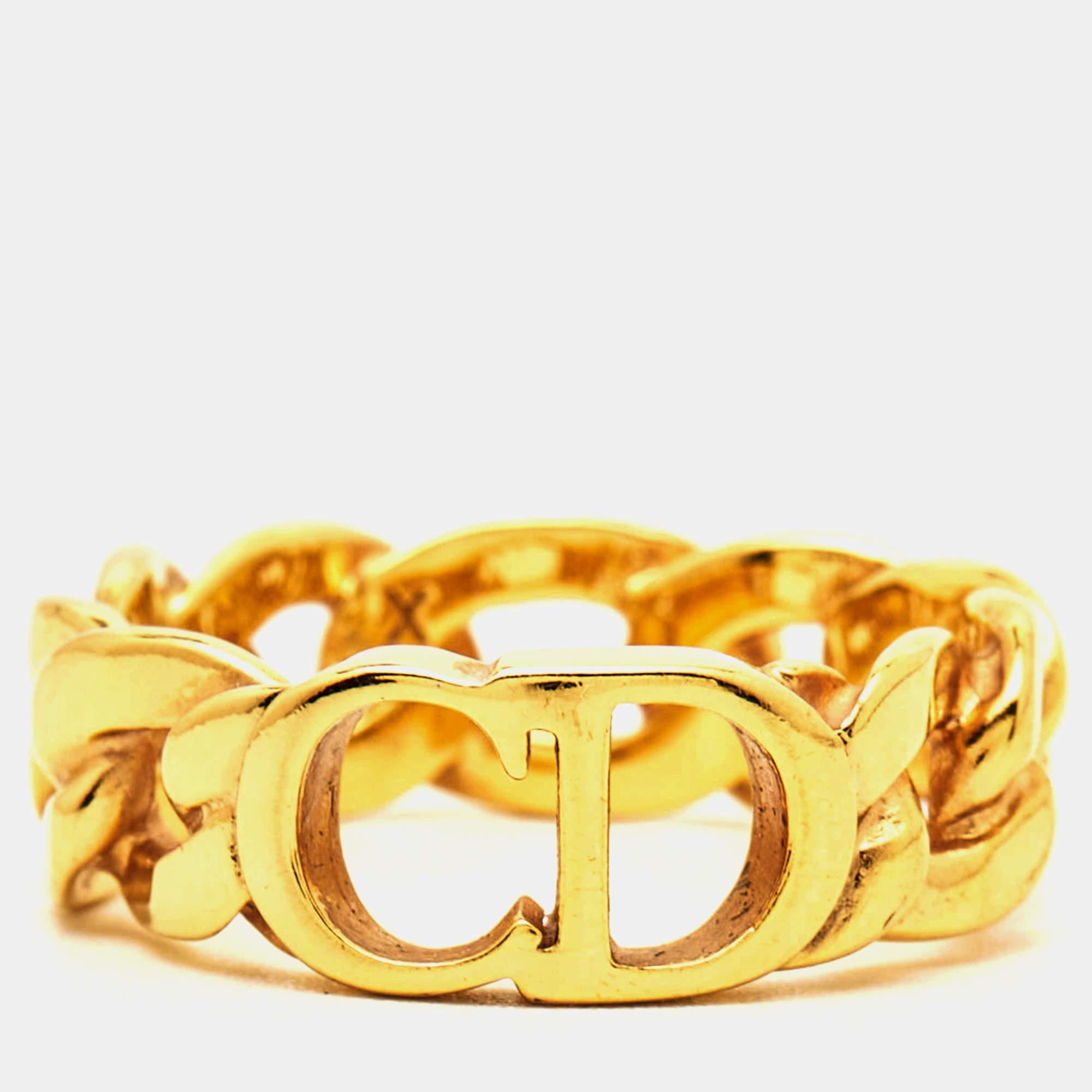 Women's Dior Danseuse Étoile Gold Tone Ring Size 57