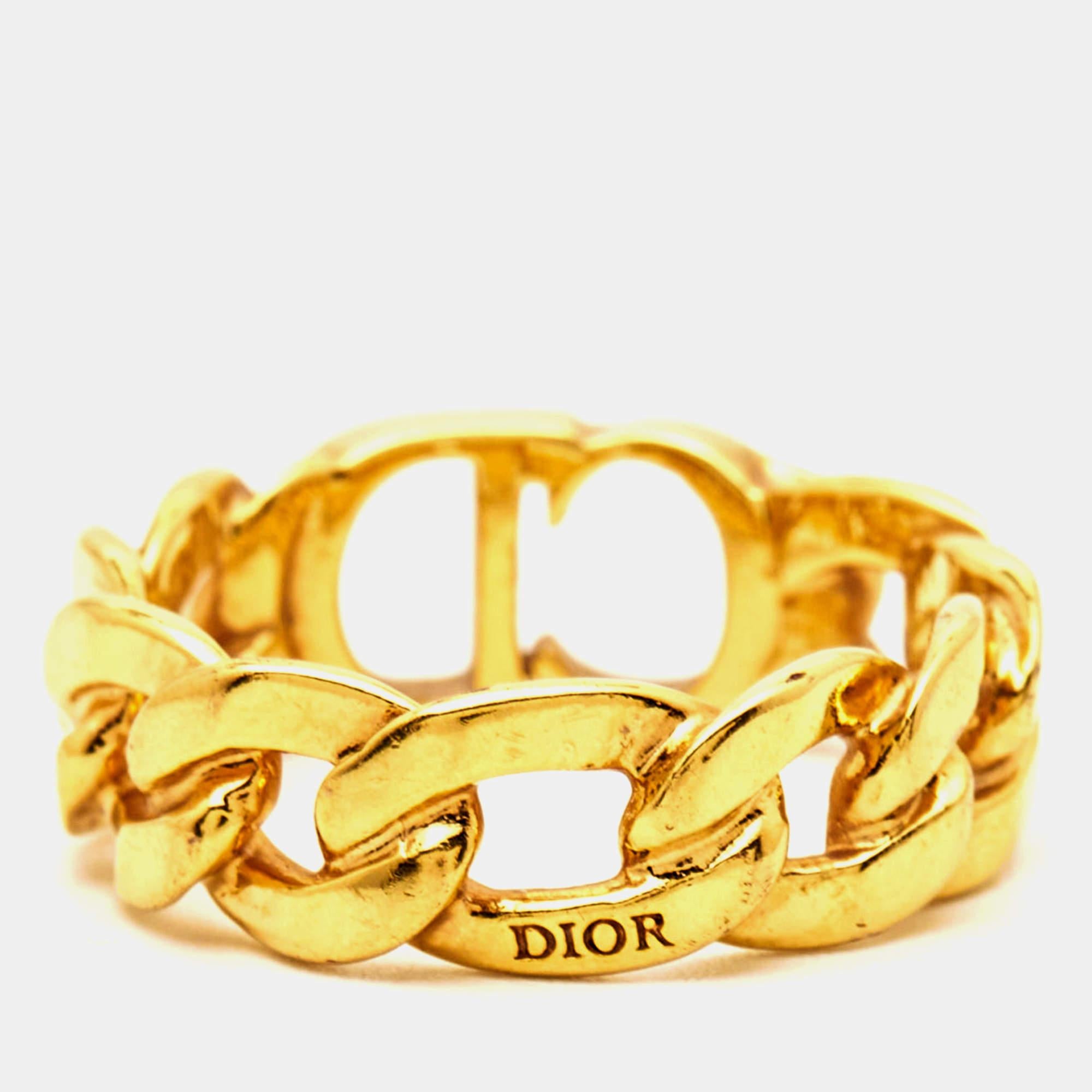 Dior Danseuse Étoile Gold Tone Ring Size 57 1