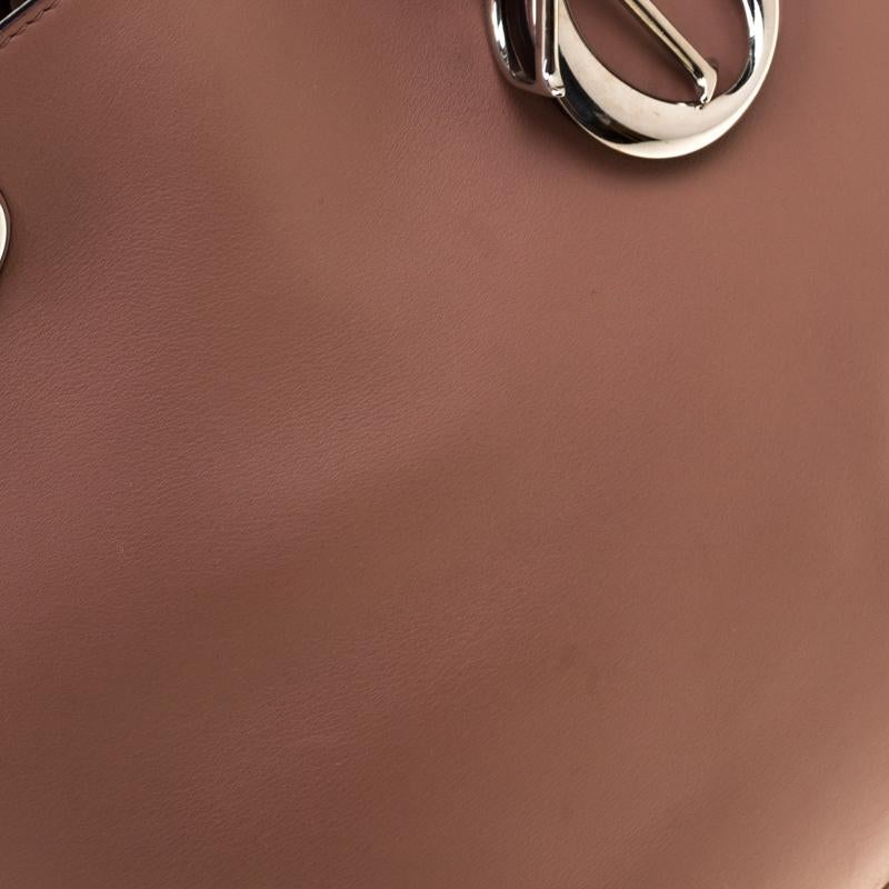 Dior Dark Beige Leather Diorissimo Dome Bag 3