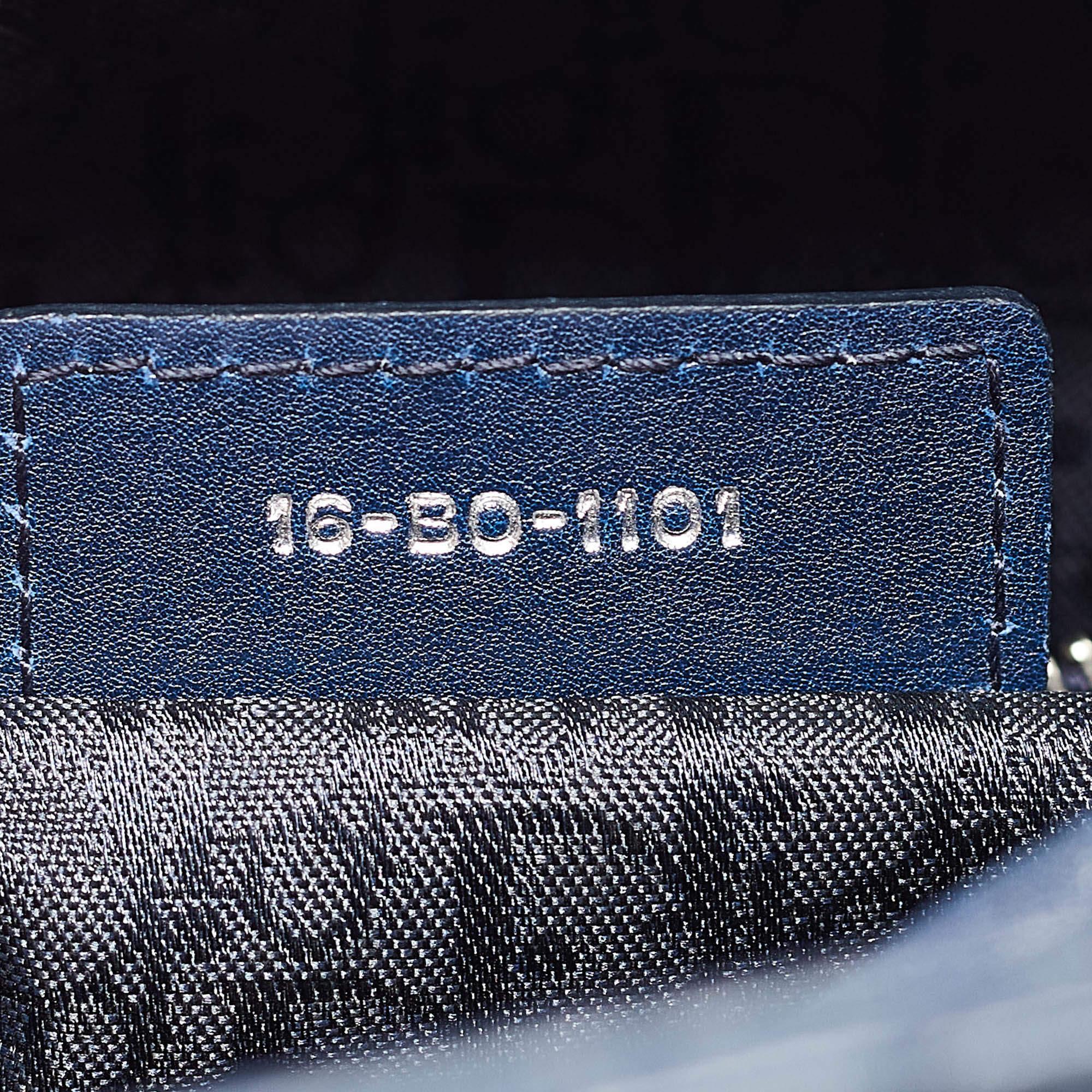 Dior Azul Oscuro Cannage Piel Grande Lady Dior Tote en venta 4