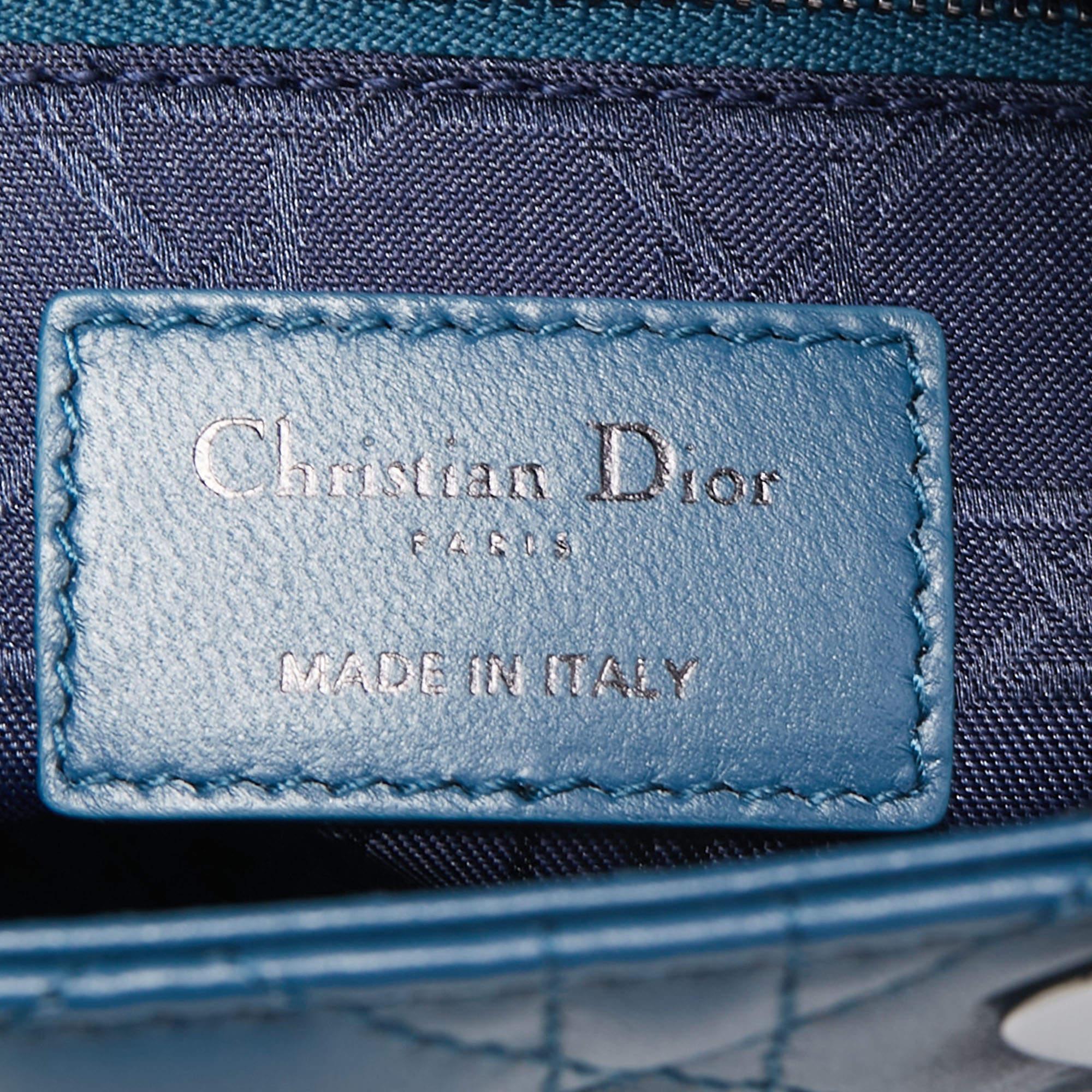 Dior Dark Blue Cannage Leather Small My ABCDior Lady Dior Tote 8