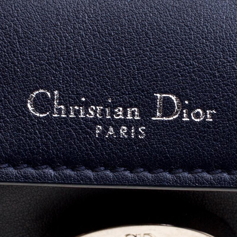 Women's Dior Dark Blue Leather Micro Be Dior Flap Bag