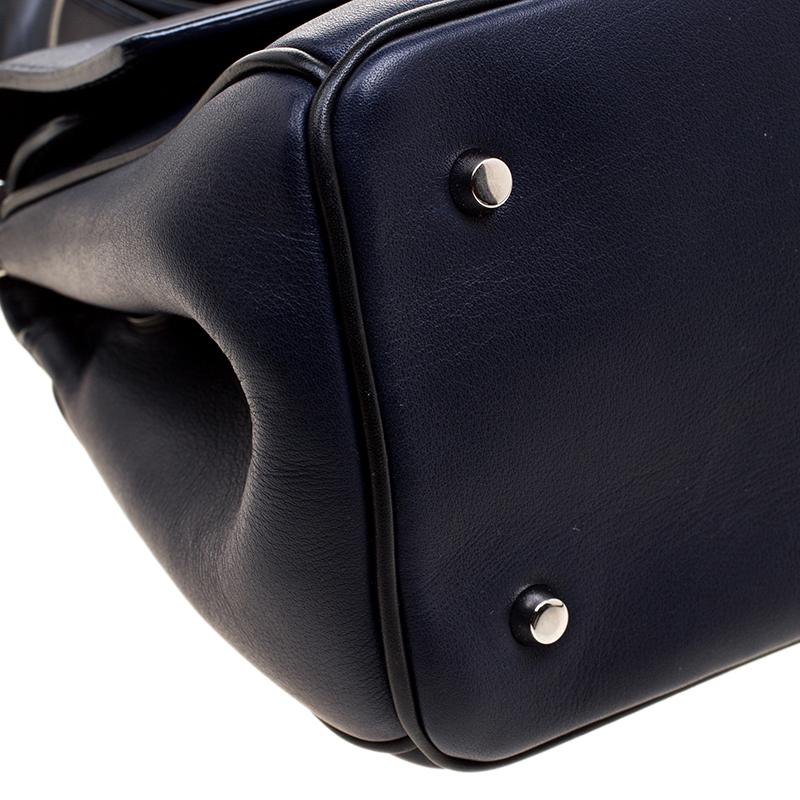 Dior Dark Blue Leather Micro Be Dior Flap Bag 1