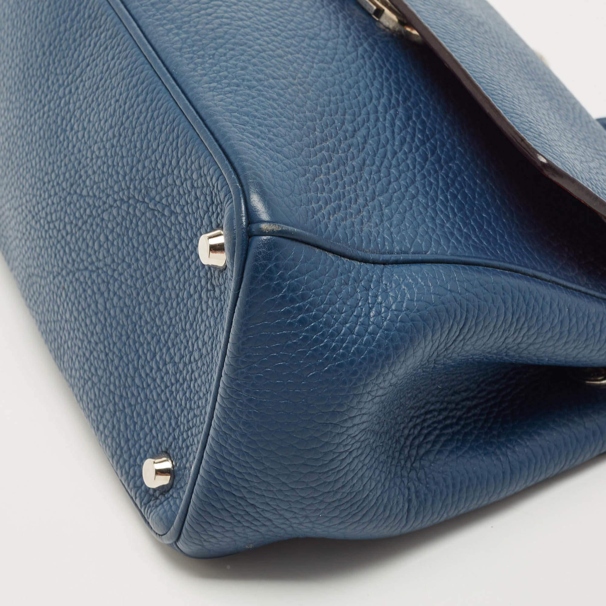 Dior Dark Blue Leather Small Be Dior Flap Top Handle Bag 4