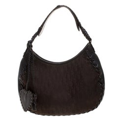 Dior Dark Brown Diorissimo Nylon Hobo