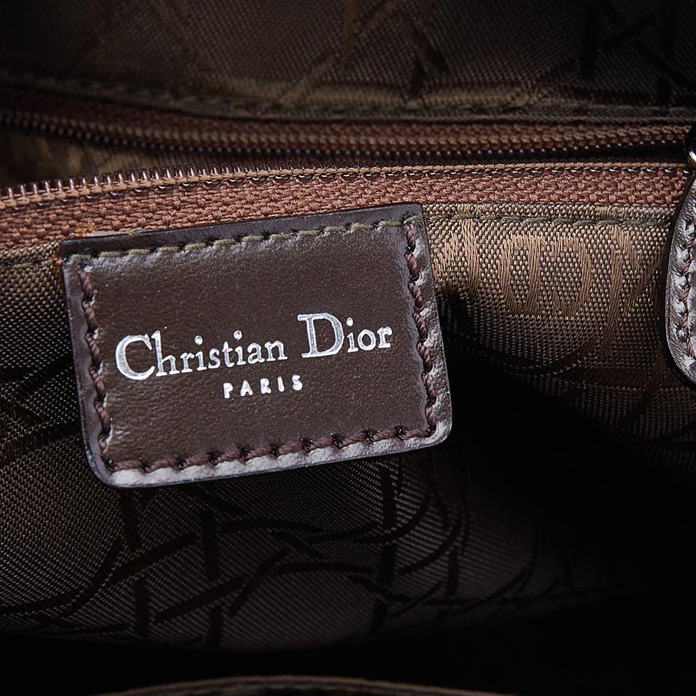 Dior Dark Brown Leather Malice Tote In Good Condition In Dubai, Al Qouz 2