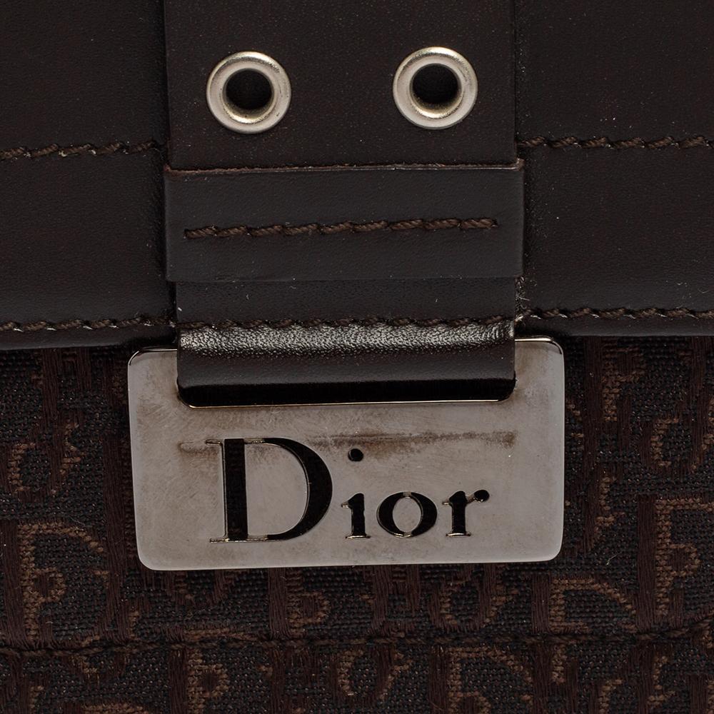 Dior Dark Brown Oblique Canvas and Leather Street Chic Compact Wallet 6