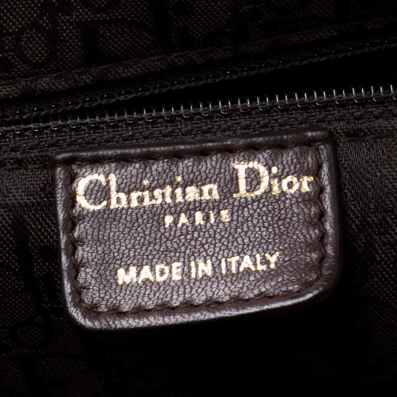 Dior Dark Brown Pleated Leather Medium Plisse Frame Bag 1