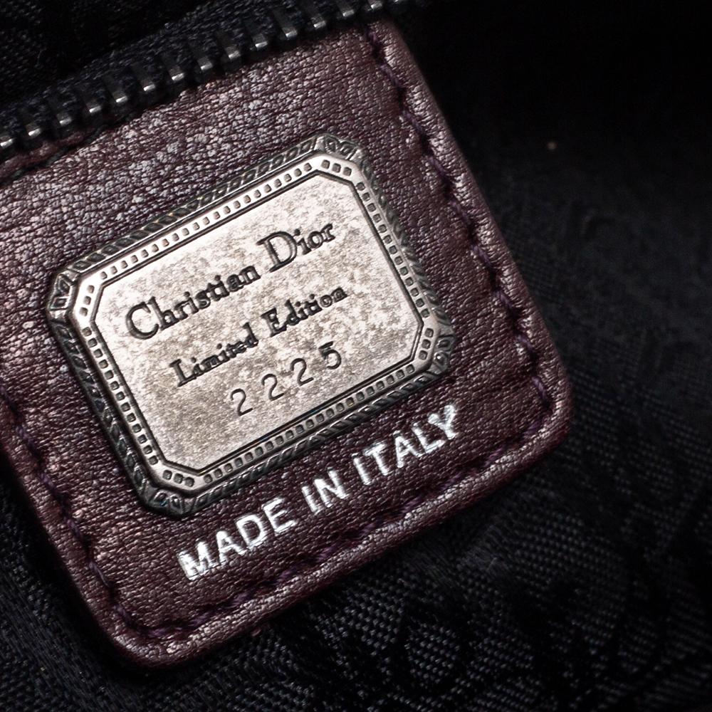 Dior Dark Brown Woven Leather Limited Edition Samourai Armour Frame Bag In Good Condition In Dubai, Al Qouz 2