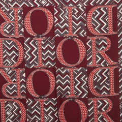 Écharpe Dior bordeaux foncé à imprimé logo à chevrons