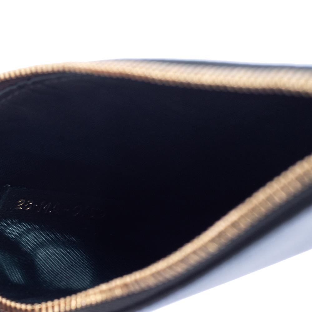 Dior: astuccio piatto con zip in pelle verde scuro 5