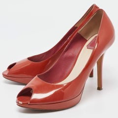Dior Dark Orange Patent Leather Miss Dior Pumps Size 41