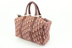 Dior Dark Red Burgundy Bordeaux Monogram Trotter Boston Bag 61d418s