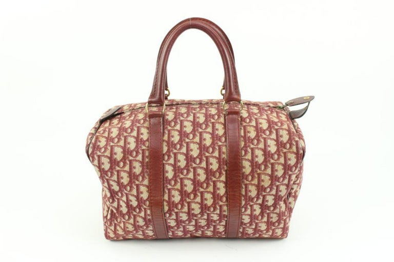 Sac Boston Dior rouge foncé bordeaux Monogram Trotter 61d418s En